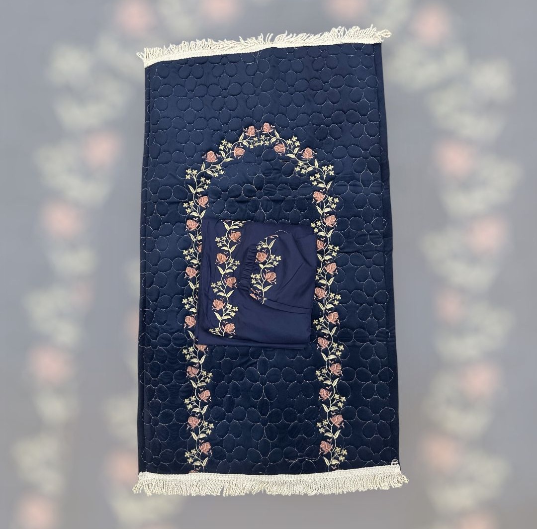 طقم صلاة مكون من شرشف صلاة وسجاد ١ سم